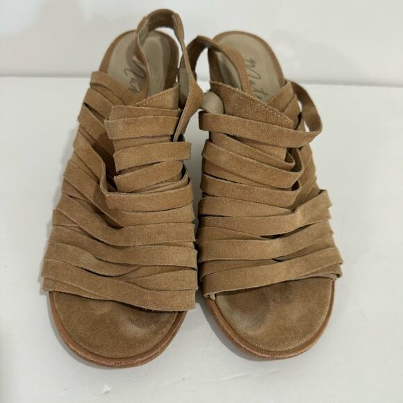 Matisse Mummy Sling Back Heeled Sandals Size 8.5 Beige Camel Brown - Picture 6 of 10